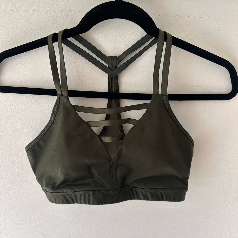 Victoria Sport Olive Strappy Sports Bra